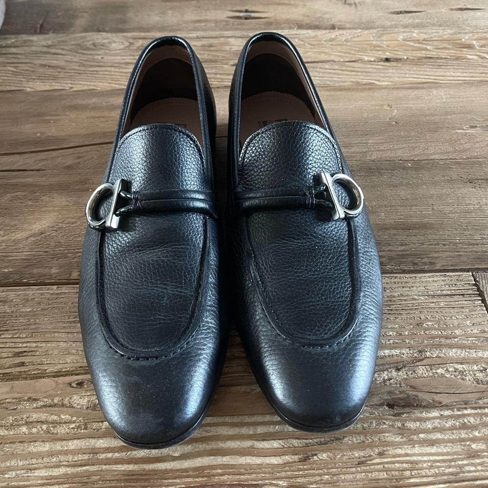Salvatore Ferragamo Black Loafers Slip-On Shoes